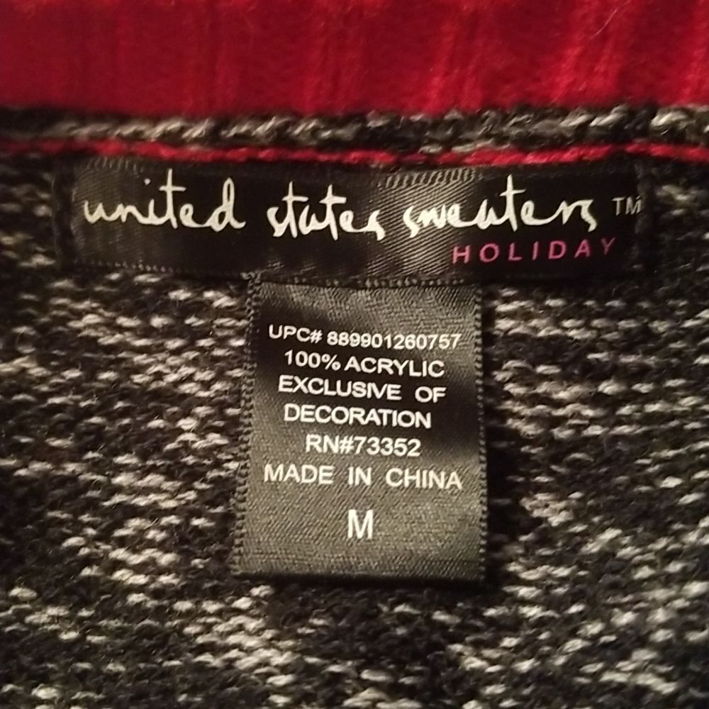 United States Sweater Holiday Dress Red,Green and Charcoal EUC SZ M - Picture 5 of 6